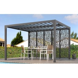 Pérgola Bioclimática Orientable Blades 11m2 y Brise-Vue fachada 3.6m