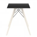 Dining table Vondom Faz Wood black square top and natural oak feet