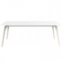 Mesa Vondom Faz Bandeja de Madera 200x90 Blanco y Pies Roble Blanco