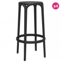 Lot de 4 tabourets de Bar Brooklyn Vondom hauteur d'assise 76 noir