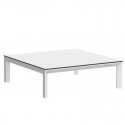 Mesa de centro Marco Aluminio Vondom 100x100xH32 blanco con bordes negros