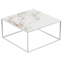 Table basse carrée Pixel Vondom Entzo blanc et pieds blancs 80x80xH25