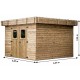 Abri de jardin Habrita Thizy en bois thermo traité 11,53 m2 avec toit en acier