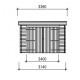 Houten garage Habrita 21m2 Plat dak