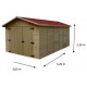 Garage in legno massello Habrita 21,7m2 con assi da 42 mm