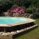 Piscine Bois Ubbink Océa 580 H130cm Liner Beige sable