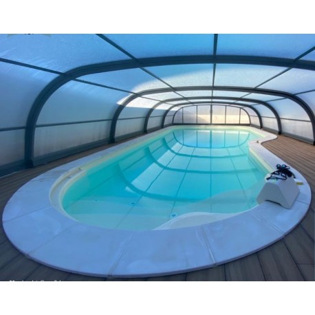 Abri de Piscine Cintrè Abrisol télescopique Malta prêt à poser pour piscine 900 x 450