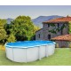 Rodada acima da piscina terrestre TOI Prestigio branco 350x132 com kit completo