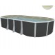 Above ground pool TOI Ibiza Compact oval 730x366x132 with complete anthracite kit