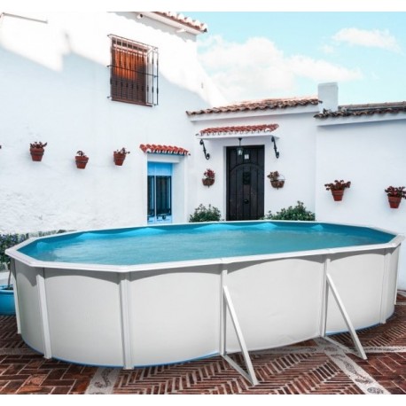 Piscina acima do solo TOI Mallorca oval 550x366 com kit completo Anthracite