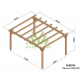 Freestanding solid wood pergola Valencia 500x400m 20m2