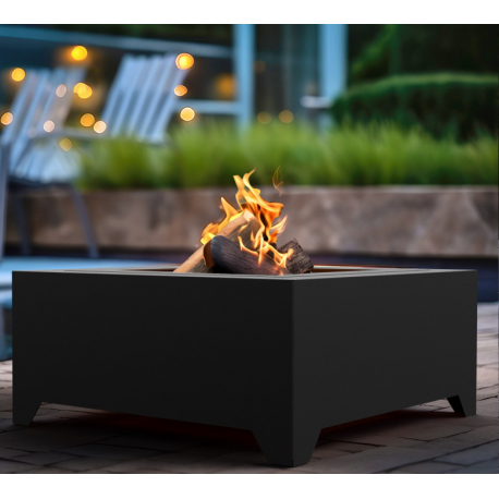 Black Square Steel Fire Bowl 70cm Infire