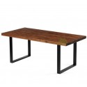 Table salle à manger en bois Annette Premium 1.6x0.96m couleur Noyer