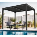 Habrita Aluminium anthrazit bioklimatische Pergola 7,20m2 mit Lamellen