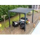 Habrita Aluminium anthrazit bioklimatische Pergola 7,20m2 mit Lamellen