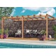 Anlehnpergola aus rohem Holz Palma 5x3m 15m2