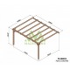 Aangebouwde pergola in ruw hout Palma 5x3m 15m2