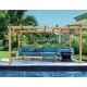 Pérgola autoportante de madera maciza Valencia 4x3m 12m2