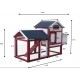 Poulailler couvert de Jardin en bois 2-3 Poules Habrita 0.94m2 bi-corps