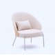 Beige chenille fauteuil en beige metalen poten Amy VeryForma