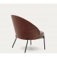 Brown synthetic leather armchair with black metal legs Amy VeryForma