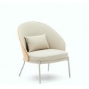 Beige synthetic leather armchair with metal legs Amy VeryForma