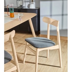 Set of 4 May VeryForma Natural Solid Wood Chairs and Wood Legs