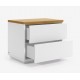 Bedside table with white lacquered oak wood 53x44 Bali VeryForma