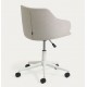 Chaise de bureau gris clair et pieds acier blanc mat Nara VeryForma