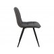 Set of 4 Lize Dining Chairs Dark Grey Fabric Metal Legs VeryForma