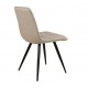 Set van 4 Eetkamerstoelen Lize Beige Stof Metalen Poten VeryForma