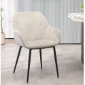 Set van 2 eetkamerstoelen Ibis stof chenille taupe metalen poten VeryForma