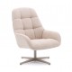 Aspe swivel armchair beige fabric and metal VeryForma