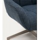 Aspe swivel armchair blue fabric and metal VeryForma