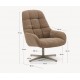 Fauteuil pivotant Aspe tissu marron clair et métal VeryForma