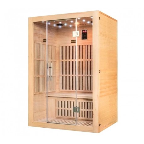 Infrared Twin Panoramic 2-Seater Sauna in VerySpas Spruce