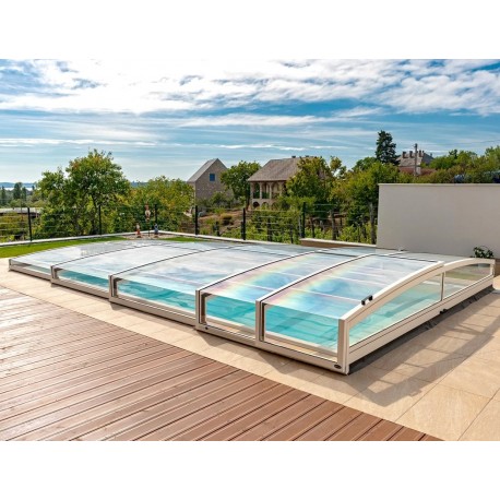 Linea Flat Pool Enclosure Abrilios Telescopic for Pool 600x300