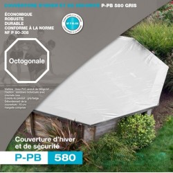 Copertura invernale per piscine ottagonali in legno 530 grigio P-PB 580